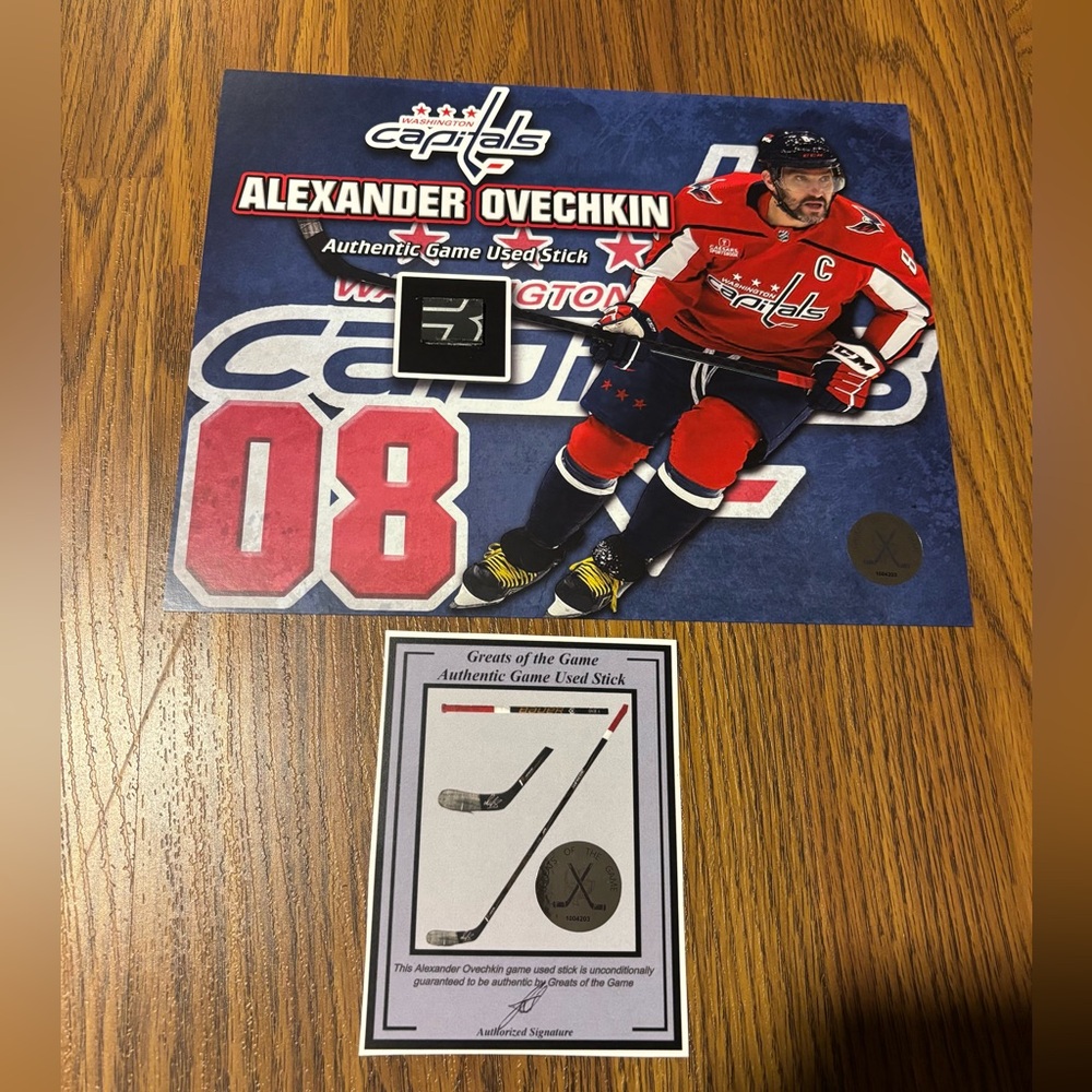 Alexander Ovechkin game used stick piece photo